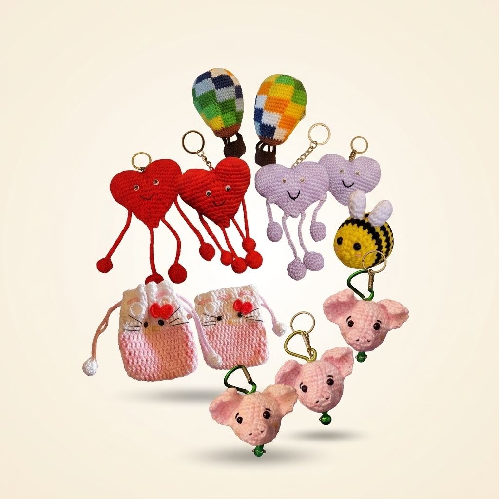 Llaveros amigurumi artesanales personalizados de crochet